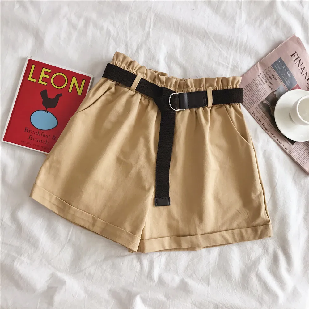 женские 100% хлопковые летние шорты с ремнем SURMIITRO черные белые фиолетовые высокой