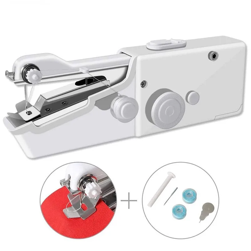 

Portable Mini Sewing Machines Needlework Cordless Hand-Held Clothes Useful Portable Sewing Machines Handwork Tools Accessories