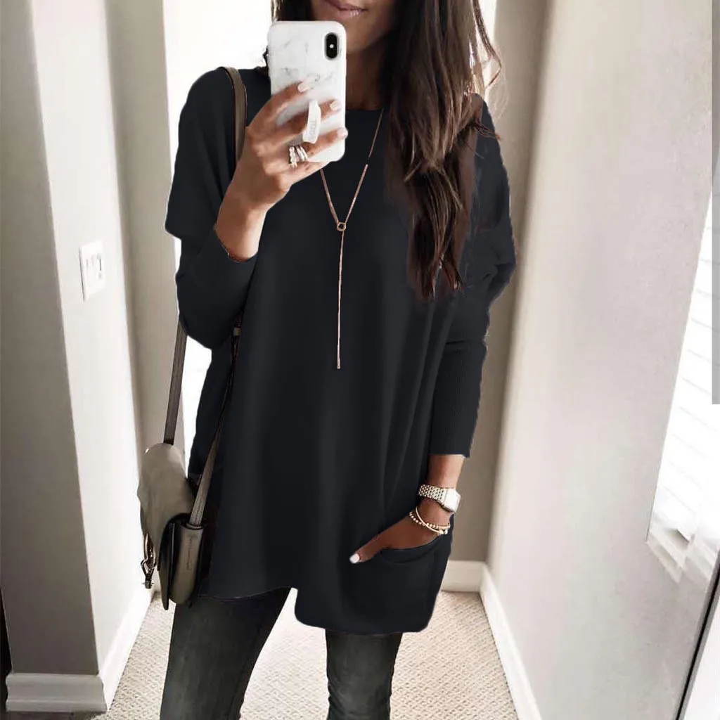 Новинка зимние теплые женские топы рубашки повседневная одежда с круглым