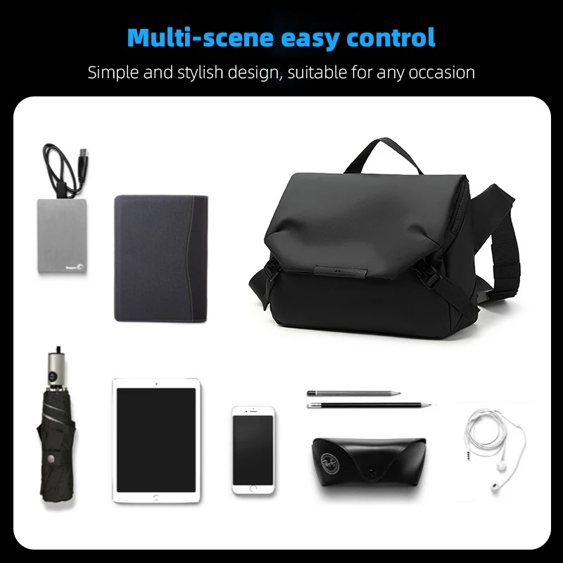 Fashion Business Men's Messenger Laptop Bag Waterproof Briefcase Multifunction Crossbody Purse Anti-theft Travel Shoulder Bags
