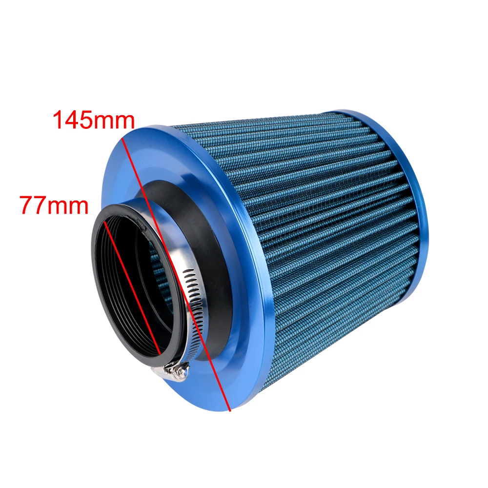 76MM 3 Inch Car Air Filter Sport Power Mesh Cone High Flow Intake FilterIntake Cold Induction Kit Universal Parts | Автомобили и