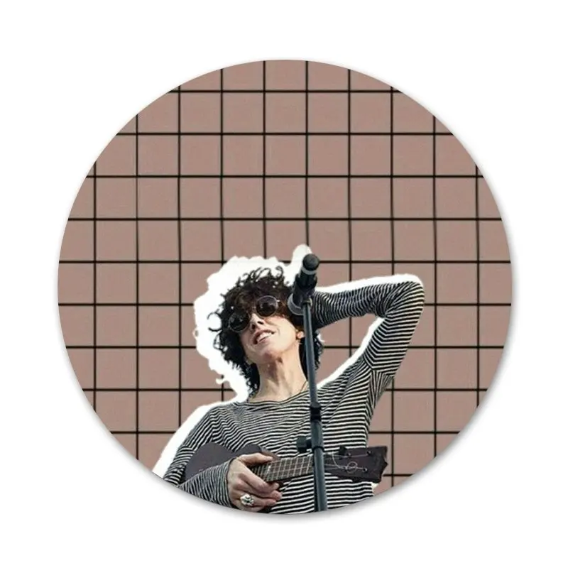 

58mm Laura Pergolizzi LP rapper Icons Pins Badge Decoration Brooches Metal Badges For Backpack Decoration