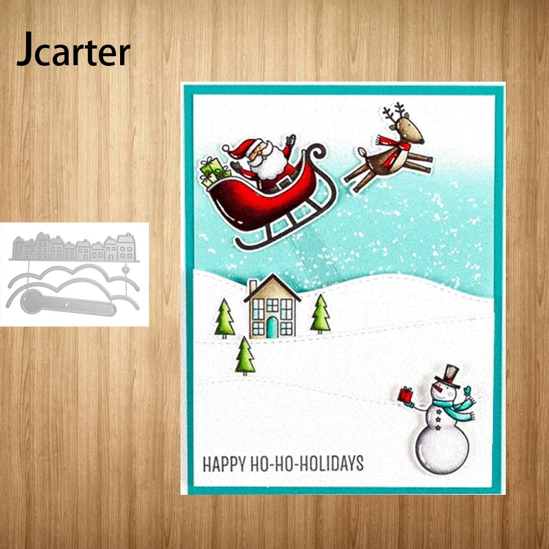 

New Metal Cutting Dies House Building Ramp Craft Stencil Diy for Scrapbooking Handmade Card Make Shape Album Decoration Model