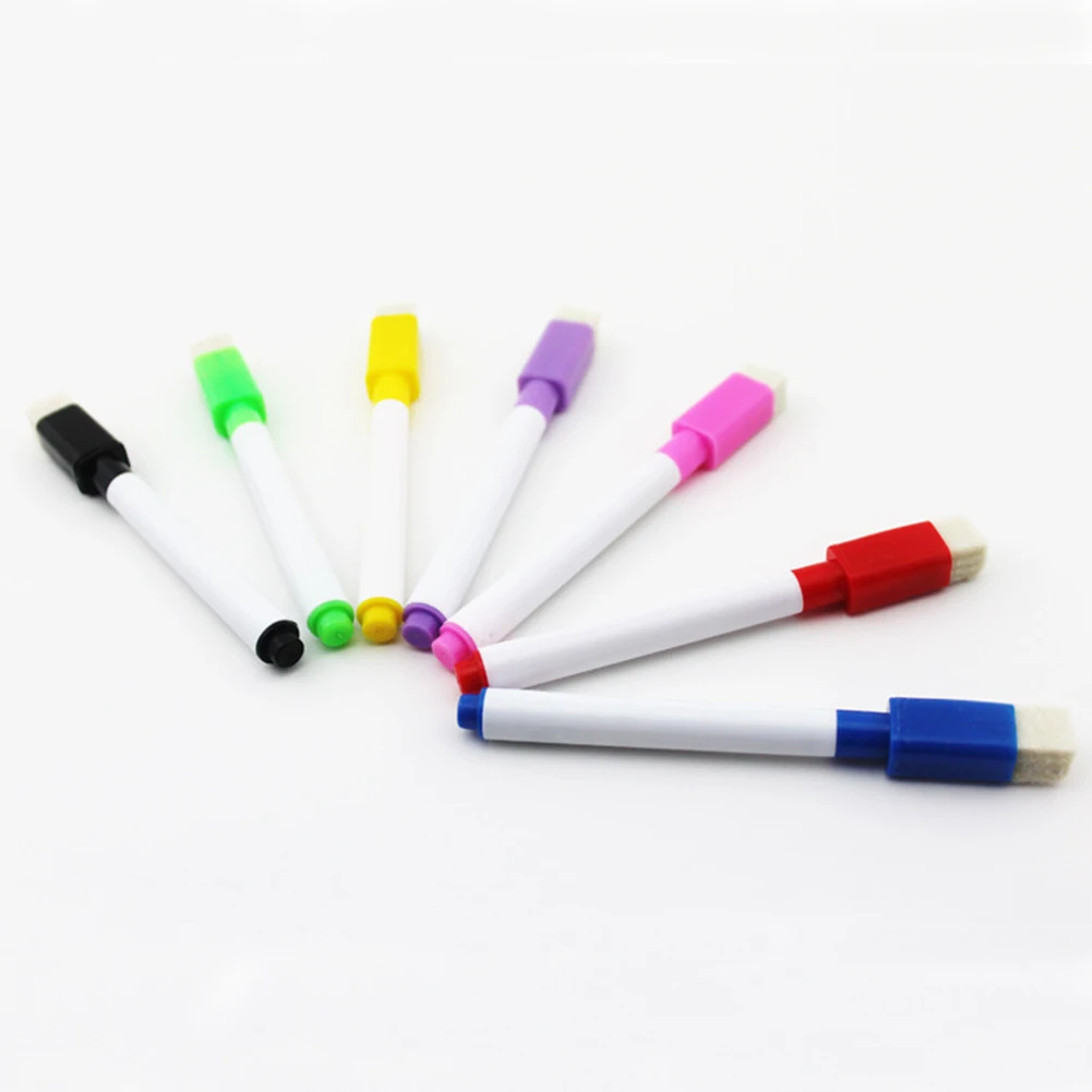 

8pcs Students School Maker Pen With Brush Ink Art White Board Erasable Tools Office Portable Chalk Magnetic