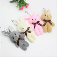 1pcs new cute bow tie rabbit toy christmas gift stuffed animal doll for girlsboyschilds 12cm holiday gift handanweiran