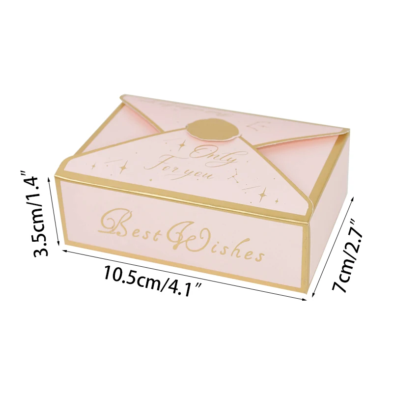 

10pcs Bronzing Design Wedding Favor Gift Boxes For Baby Shower Paper Cookies Chocolate Boxes Package Birthday Party Candy Box