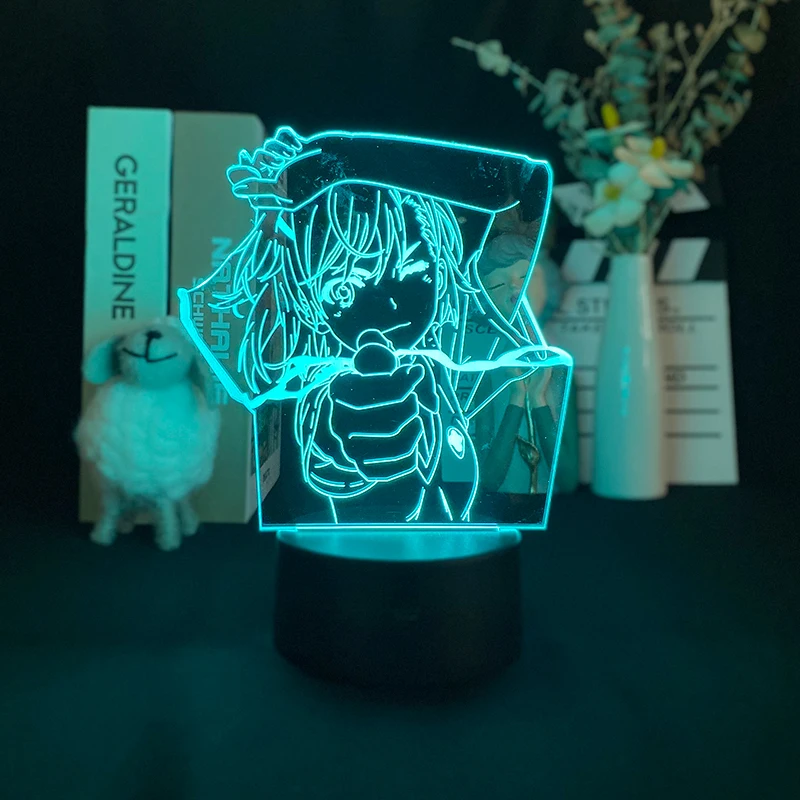 

A Certain Scientific Railgun Misaka Mikoto 3d Picture Lamp for Character Lamp Decorationve Atmosphere Delineascope Dropship Kids