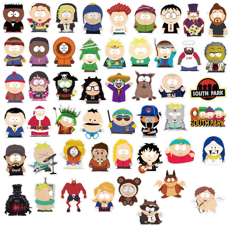 Pegatinas de dibujos animados SouthPark para ordenador port&aacute;til, calcoman&iacute;as impermeables para guitarra, equipaje, monopat&iacute;n, nevera, 10/30/50 Uds.-4
