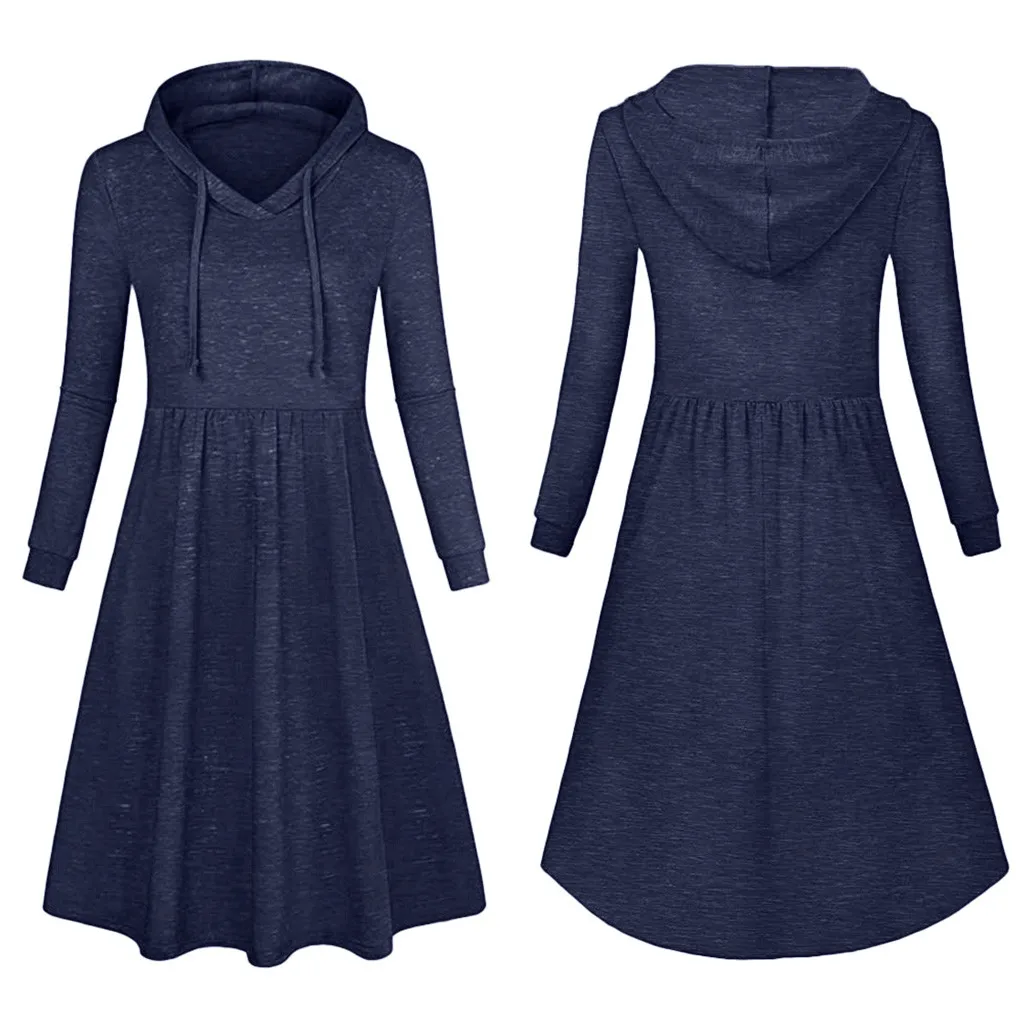 Женское платье для беременных с длинным рукавом Однотонная ночная рубашка