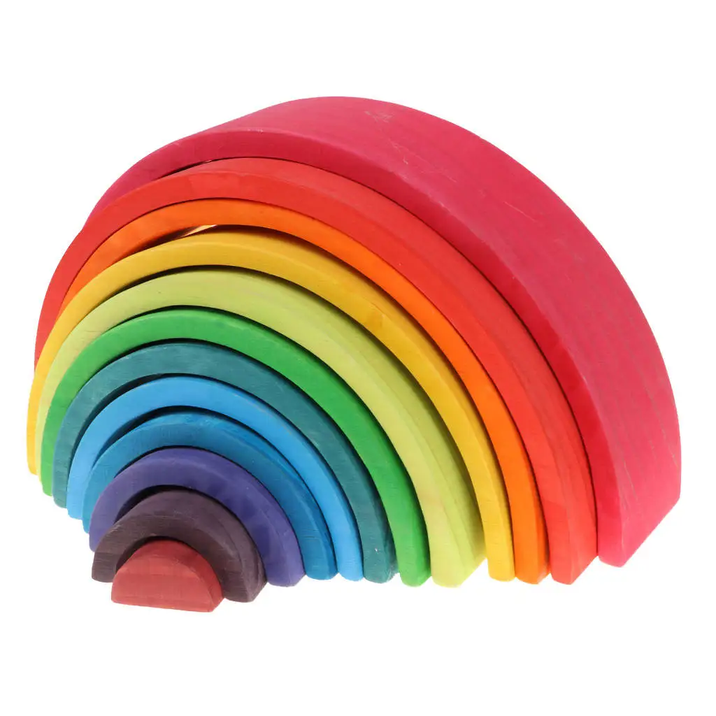 

Montessori Toys Rainbow Stacking Blocks Nesting Early Educational Toys
