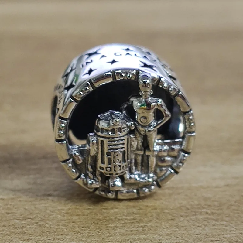 

Bewill 925 Sterling Silver Wars Joint R2-D2 Robot C-3PO Beaded Fit Original Bracelet Necklace DIY Jewelry