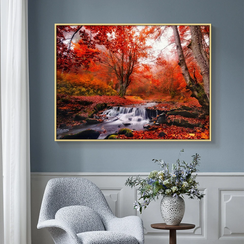 Полная дрель круглая Алмазная картина оранжевый пейзаж 3D Вышивка крестом Daimond