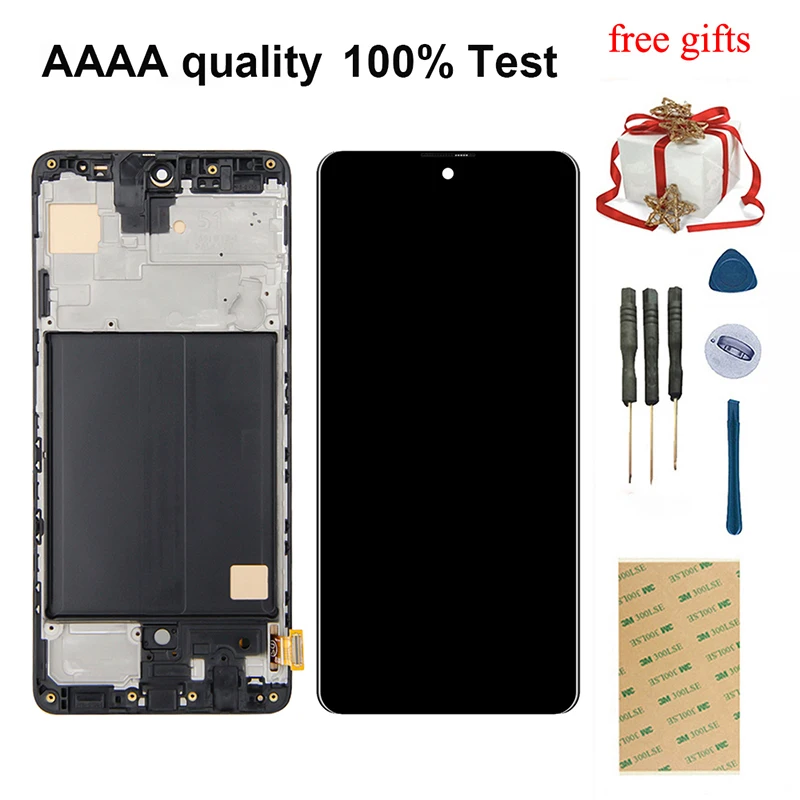 

Для Samsung Galaxy A51 A515F SM-A515F/DS A515FD ЖК-сенсорный экран дигитайзер панель + ЖК-дисплей в сборе рамка Замена