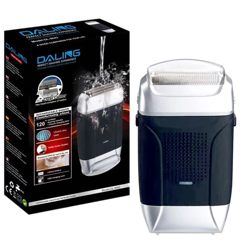Мощный электробритва Влажная и сухая электрическая бритва для мужчин Уход