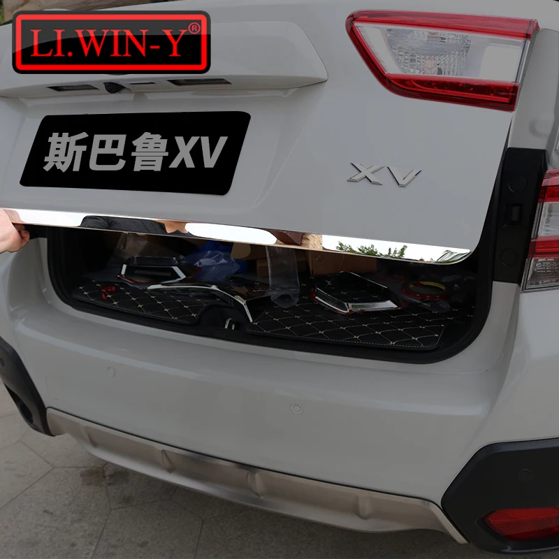 

FOR Subaru XV 2018 2019 Tailgate Rear Door Bottom Cover Molding Trim Stainless Steel back door trim car Accessories