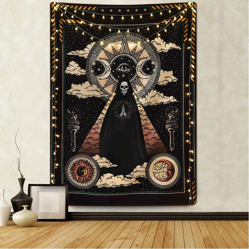 Мастер череп гобелен Солнечный Ирис гобелены Защита от солнца и с Луной звездами