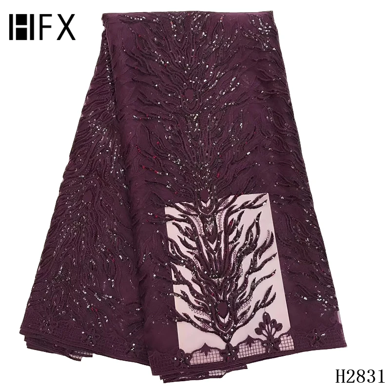 HFX африканская кружевная ткань нигерийская блестящая и вышитая ФРАНЦУЗСКИЙ Тюль