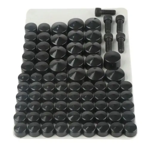 

75Pcs Bolt Topper Caps Set For Harley Touring Electra Street Glide Road King FLHT FLH FLT Models 2007-2012 Black/Chrome