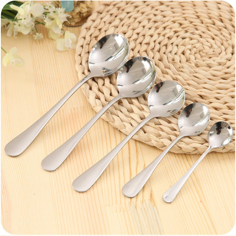 

Stainless Steel Round Spoon Long Handle Spoon Coffee Brewing Spoones Kitchen Tool