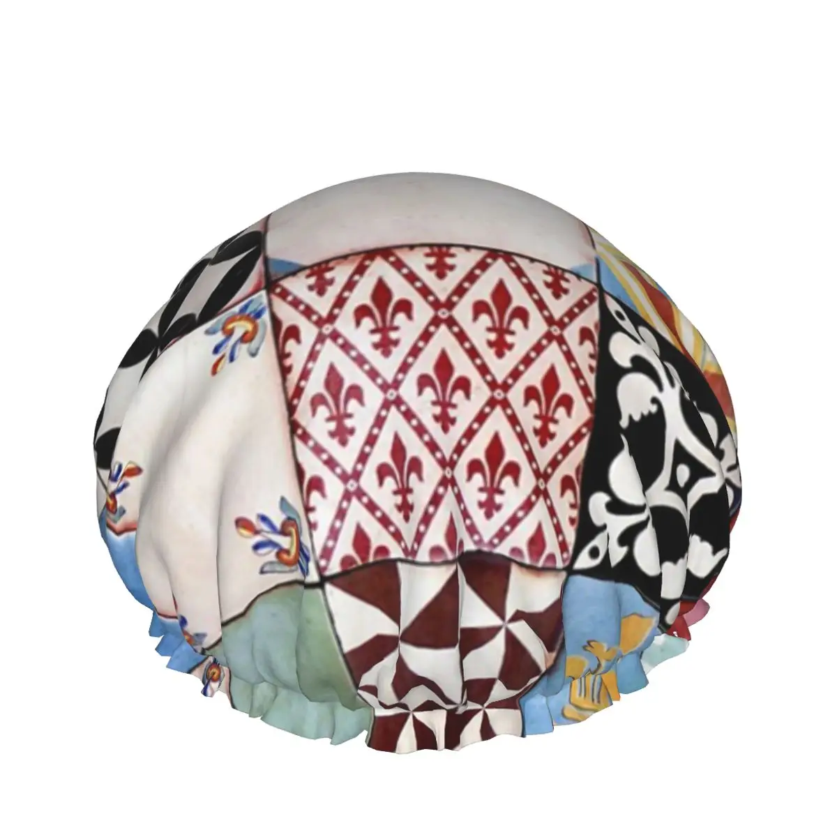 

Spanish Tiles Colored Double waterproof shower caps Customized shower cap hair care drying accessories for women