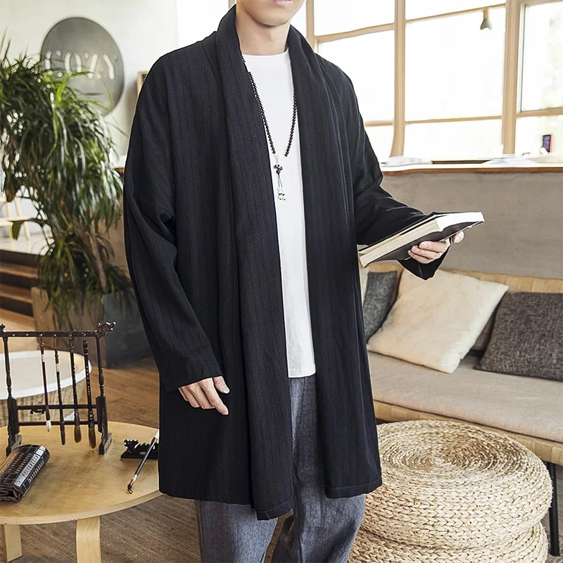

Mens Long Shirt China Oriental Clothes Men Kung Fu Outfit Chinese Jacket Cardigan Traditional Chinese Clothing For Men KK2984