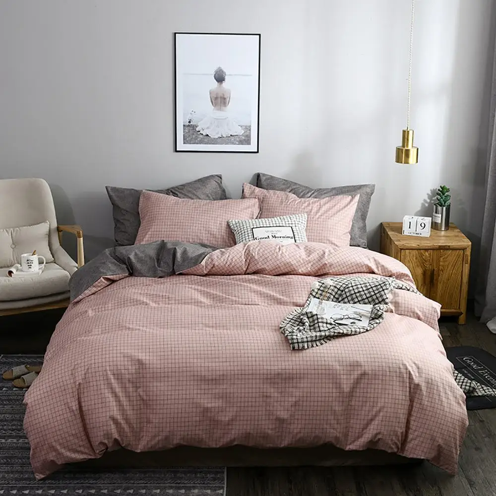 

Queen Size Duvet Cover Comforter Set King Size Pink Love Printed Bed Set For Girl AB#217