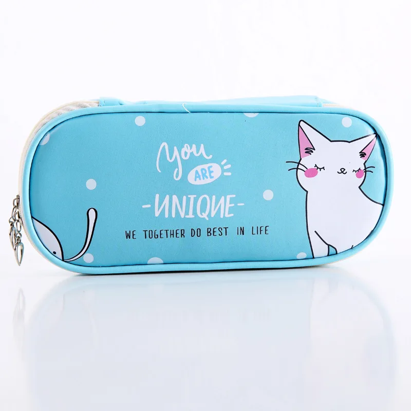 1 шт. Kawaii Фламинго пеналы сумки большой емкости кожа мультфильм ручка коробка мешочек подарок офисные школьные канцелярские принадлежности 05198