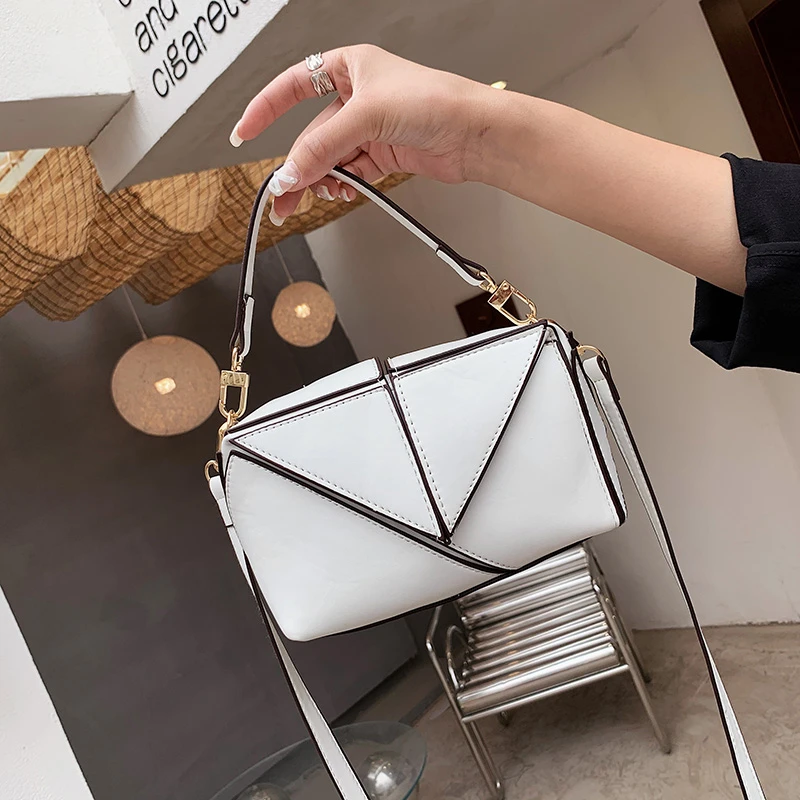 

Brand Geometric Women Handbags and Purse Designer Stitching Shoulder Bag for Women High Quality Crossbody Bag Luxury Bucket Bags