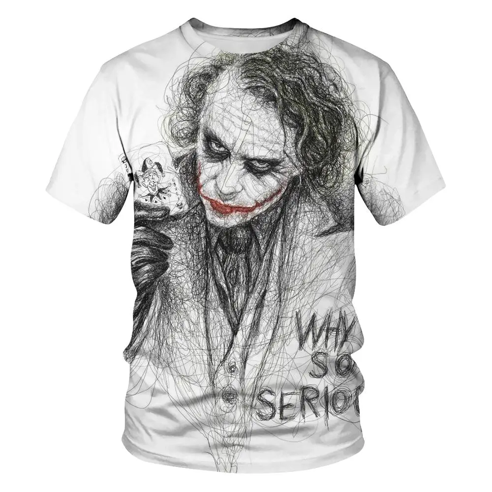 

Thriller Horror Movie IT Clown Joker 3D Print Men's T-shirts Men Summer Personality T Shirt Streetwear Casual T Shirt Tee