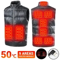 9 areas hetaed vest winter self heating jacket womens mens outerwear usb thermal clothing ski warm waistcoat camping hunting