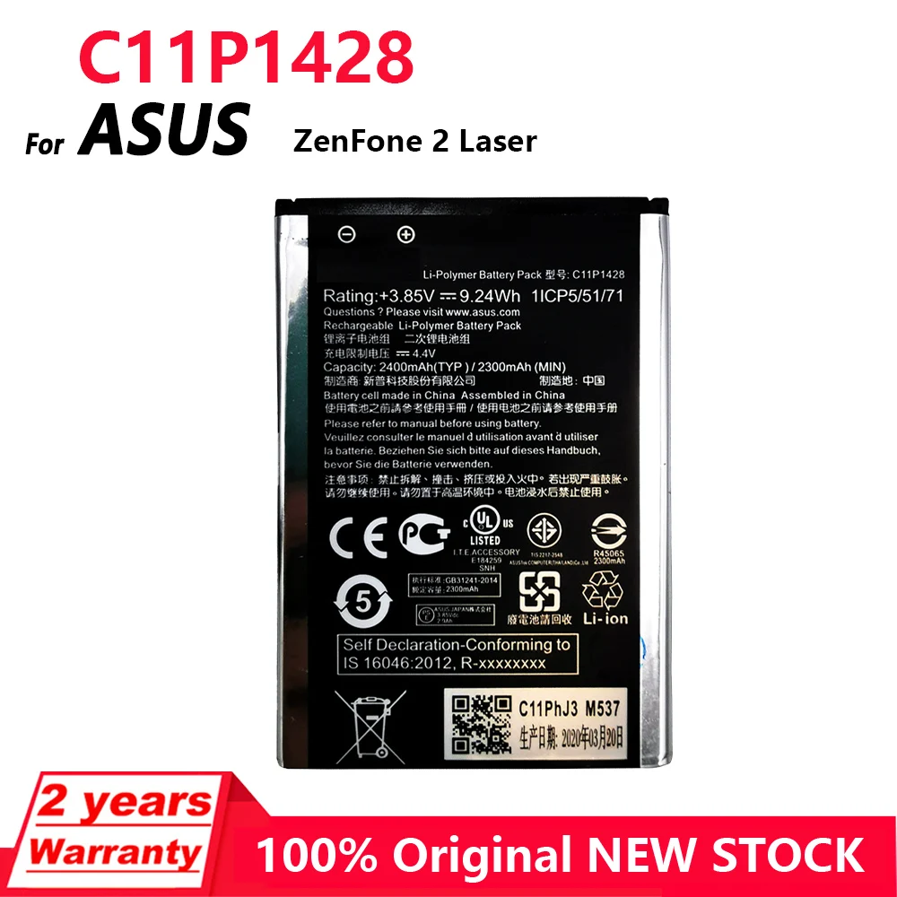 

100% Original Replacement Phone Battery C11P1428 2400mAh for Asus ZenFone 2 Laser ZE500KL ZE500KG Z00ED 5" Batteries Batteria