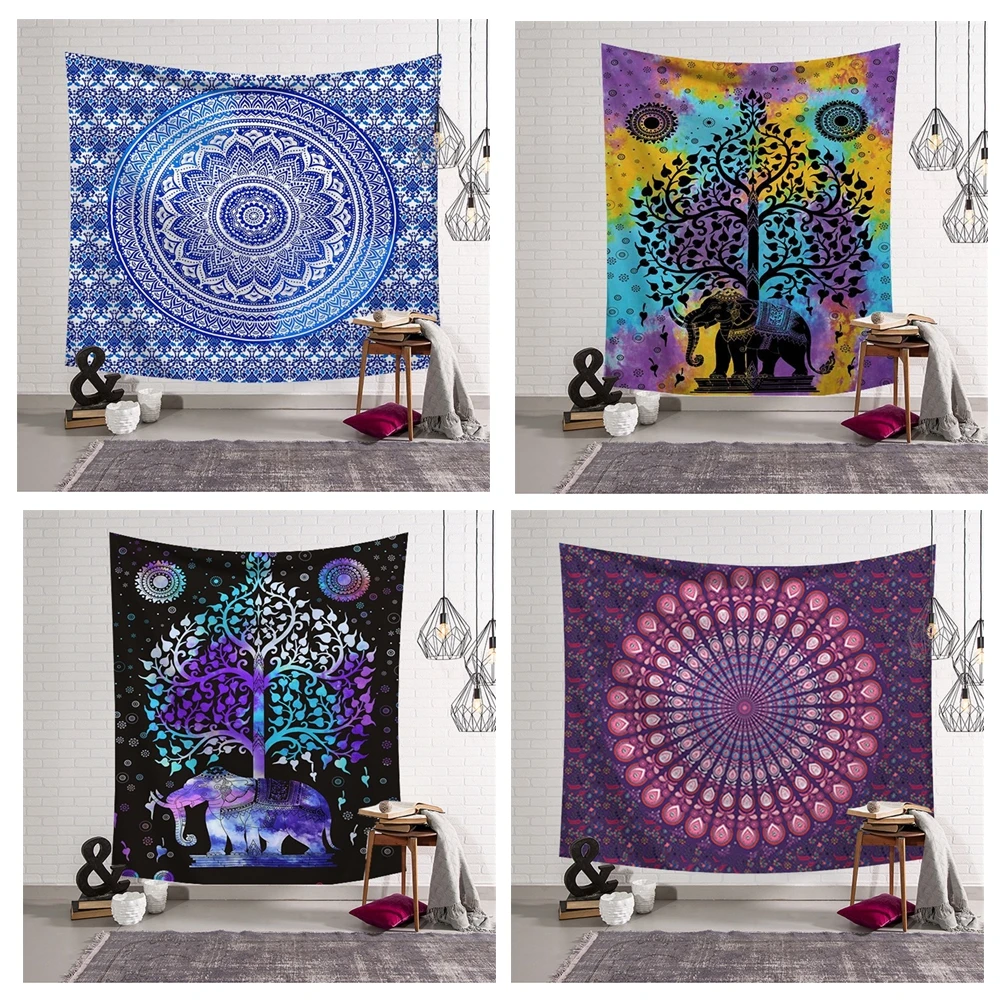 150*200 см индийская Мандала Настенный Гобелен Коврик для йоги покрывало хиппи бохо