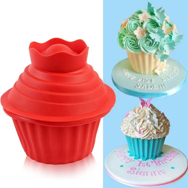 

3pcs/set Silicone Giant Cupcake Mold Temperature Resistant Microwave Oven Baking Mould Home Handmade Cake Tool Kitchen Gadget