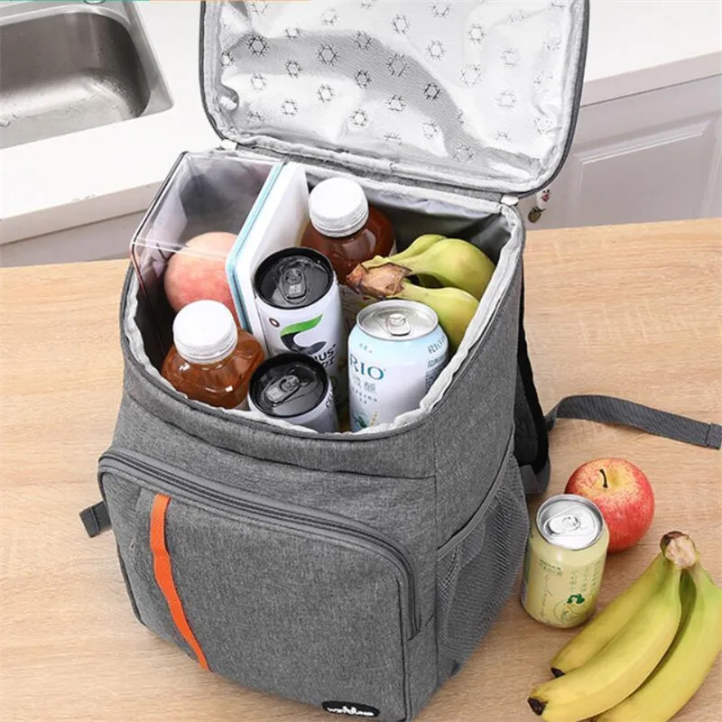 18L Large Capacity Leak Proof Lunch Backpack Thermal Large Picnic Cool and Warm Insulated Bag Outdoor Storage Shoulder Bag