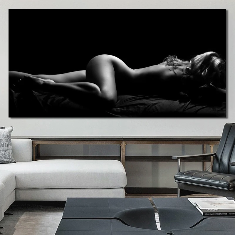 Современные Черные плакаты портреты и принты настенная живопись на холсте