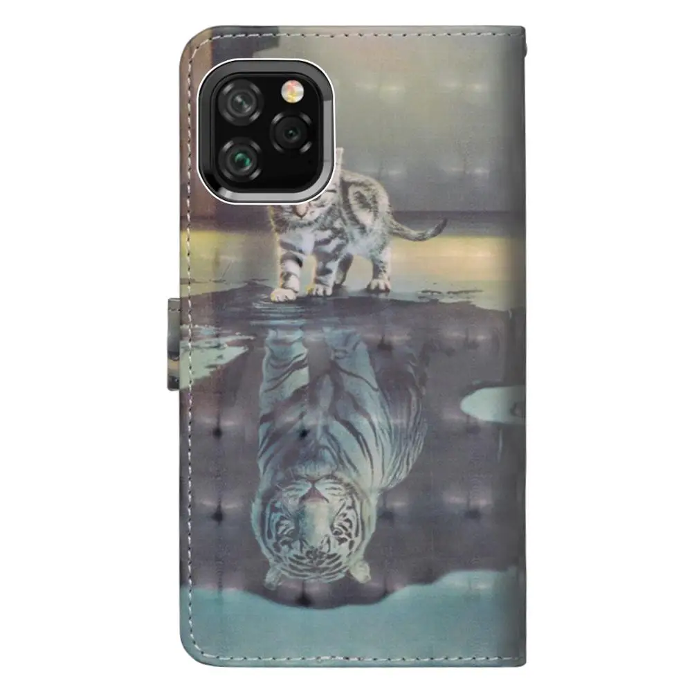 Кожаный чехол-книжка для iPhone 11 Pro Max чехол 5 5S 7 8 6 6S Plus XR X XS 3D чехлы-бумажники