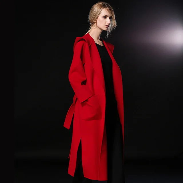 

Wool Jacket High Quality Luxury Brand Long Lamb Trench Women's Woolen Coat Ladies Winter Warm 2020 Overcoat Outwear Female
