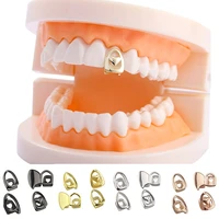hip hop braces non mainstream heart shaped grillz cap gold tone hollow single tooth grill teeth gills unisex denture accessories