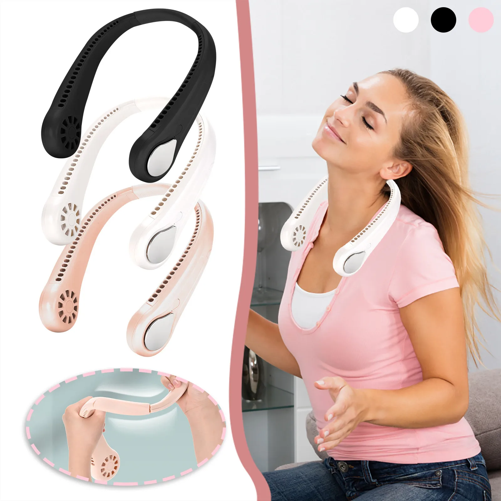 

Portable Mini Bladeless Neck Fan 1200mah Usb Rechargeable Fan Mute Sports Fans For Home Outdoor Ventilador Portatil Abanicos#g4
