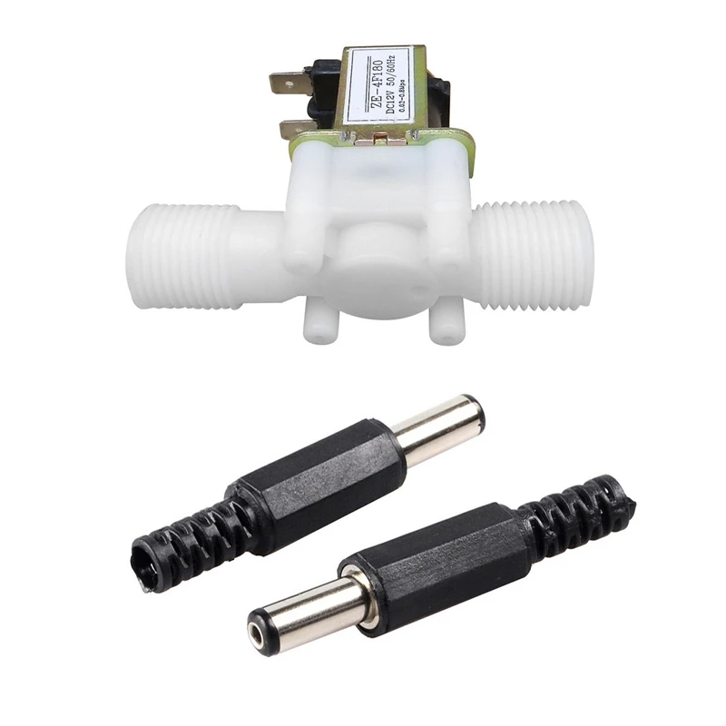 

1 шт. 12 в 1/2 дюйма N/C пластиковый Электрический электромагнитный клапан и 50 шт. 5, 5 х2, 1 мм паяльная бочка питания постоянного тока, кончик разъе...