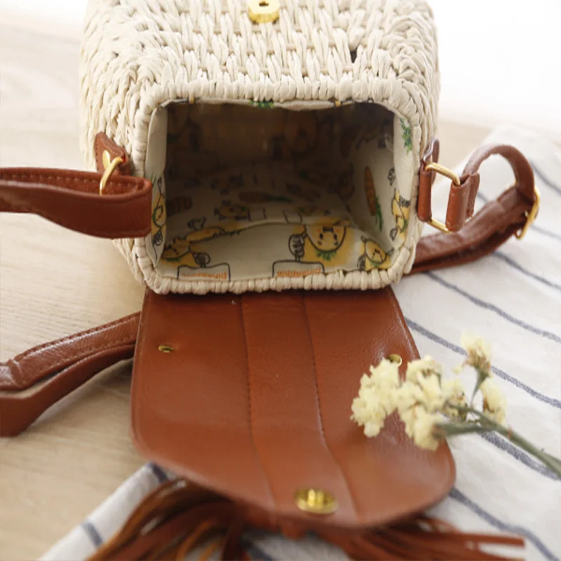 Женская Соломенная плетеная сумка-мессенджер летняя пляжная соломенная сумка