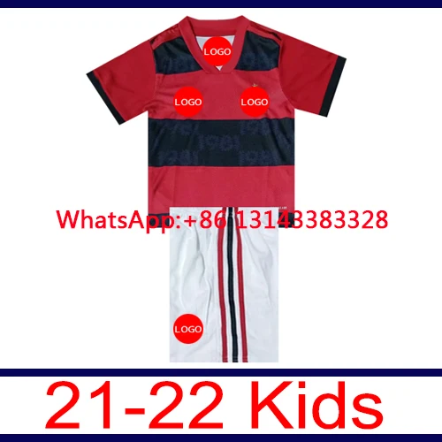 

21-22 custom shirt Children 2021 Top Best sale +sock FlamengoES Free shipping 2022 Top Thai Best quality
