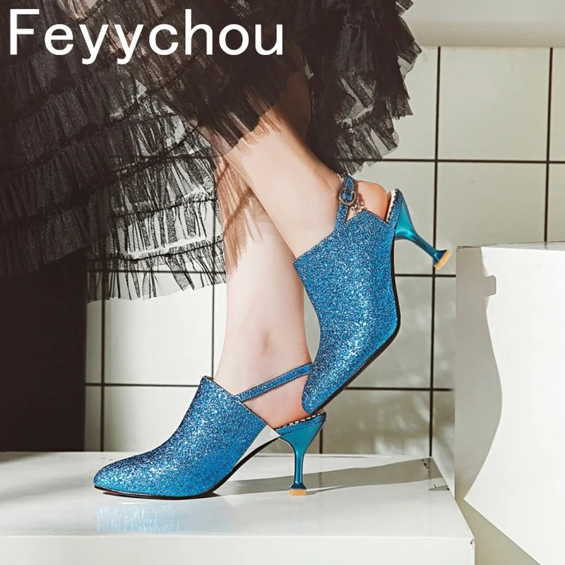 Туфли лодочки женские на высоком каблуке с ремешком пятке и острым