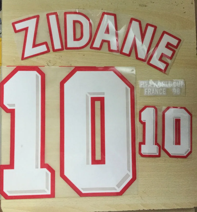 

1998 Zidane Nameset Henry Name Number Velvet Felt Lextra Zidace Printing And 1998 Final Match Details Patch