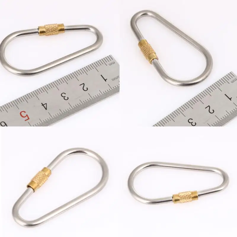 Титановый сплав D Форма карабин винтовой замок бутылка Крюк Пряжка висячие замки