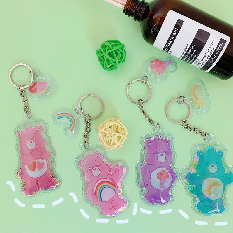 Care Bears брелок для ключей, Подарочный Радуга медведь игрушка на кольцо для ключей одежду и сумка подвесными украшениями модные аксессуары для ключей