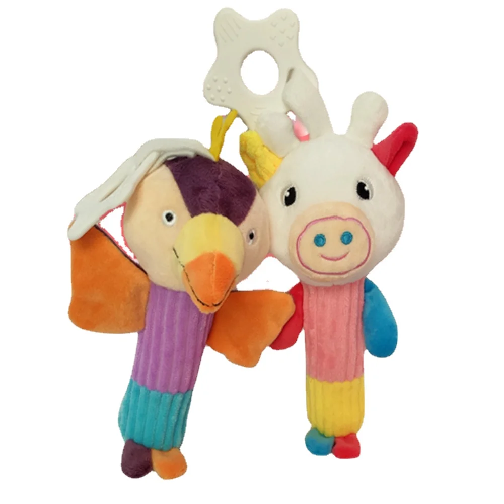 

Baby Toys Cartoon Animal Plush Rattle Teether Newborn Educational Soothing Doll Interactive Toys Plush Gift For Children 0-6Y