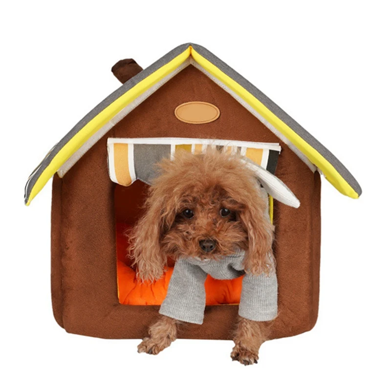 Домик для собак в полоску Съемный Коврик кровати маленьких средних товары