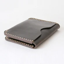 Handmade Vintage Crazy horse Genuine Leather card holder credit card wallet Leather small Purse Organizer business card Holder