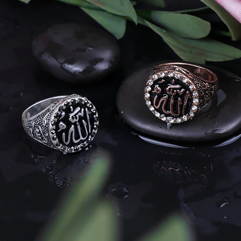 Популярные черные мужские кольца Kinel с искусственными кристаллами в стиле панк и